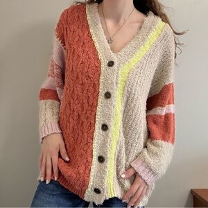 Free People Multicolor Knit Cardigan
